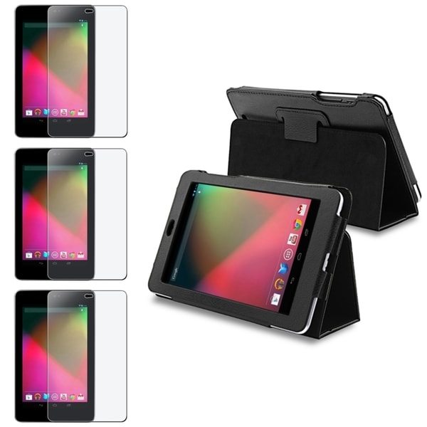 BasAcc Leather Case/ Anti-glare LCD Protector for Google Nexus 7