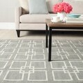 Martha Stewart Square Dance Cement Grey Wool/ Banana Silk Rug