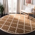 Handmade Moroccan Brown Wool Rug (7' Round)