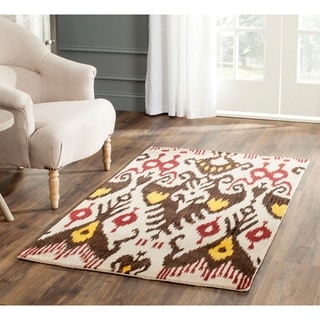 Handmade Ikat Silver/ Blue Wool Rug (2'3 x 8')