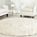 Handmade Malibu White Shag Rug (7' Round)