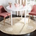 Handmade Soho Medallion Beige N. Z. Wool Rug (6' Round)