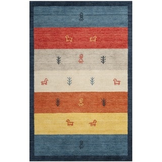 Cheap Handmade Gabeh Journey Bluel Wool Rug