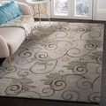 Handmade Soho Garden Scrolls Grey New Zealand Wool Rug