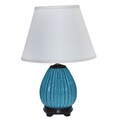 Ceramic Speckled Turquoise Ribbed Table Lamp