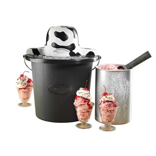 Nostalgia Electrics 4-quart Cow Black Ice Cream Maker