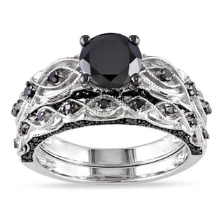 Elegant black diamond engagement rings
