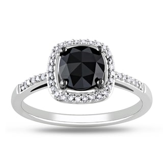 New! Miadora 14k White Gold 1 1/8ct TDW Black and White Diamond Ring (G-H, I1-I2)