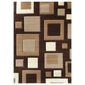 Studio 601 Geometric Square Design Brown Area Rug (5'x7')