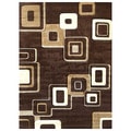 DonnieAnn Studio 607 Geometric Design Brown Area Rug (5'x7')