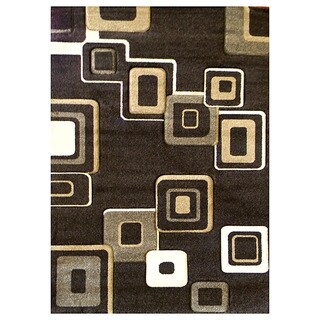 DonnieAnn Studio 607 Geometric Design Chocolate Area Rug (5'x7')