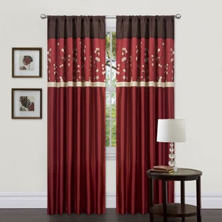 Cocoa Blossom Red 84 inch Curtain Panel Pair
