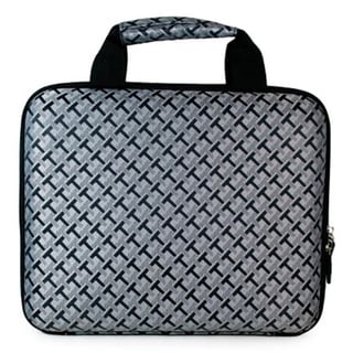 Grey black checkered suitcase 