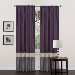 Mia Grey/Purple 84-inch Curtain Panel Pair