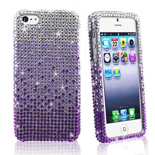 BasAcc Full Silver/ Purple Diamond Snap-on Case for Apple iPhone 5