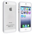 BasAcc White TPU Bumper Case with Aluminum Button for Apple iPhone 5