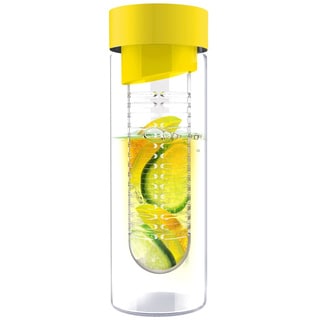 Flavour It Yellow Glass Water Bottle Fruit Infuser 2-pack