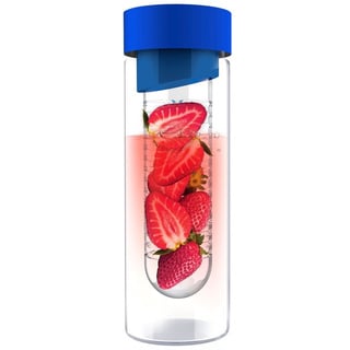 Flavour It Blue Glass Water Bottle Fruit Infuser 2-pack
