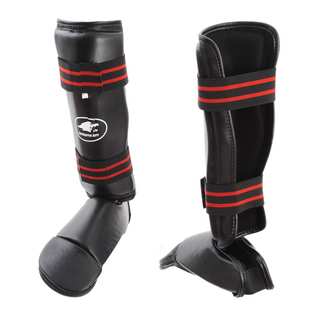 Click to Enlarge for Lion Martial Arts Medium Black Vinyl Shin Instep Guard Pair Lion Martial Arts Medium Black Vinyl Shin Instep Guard Pair-Image