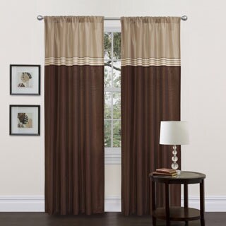 Lush Decor Terra Beige/ Brown 84-inch Curtain Panels (Set of 2)