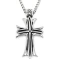 Stainless Steel Men's Metallic Veil Cross Necklace