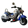 Harley Style Blue/ White 6-Volt Ride-on Motorcycle