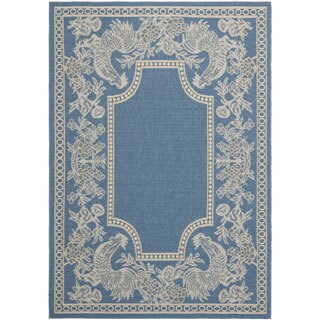 Safavieh Courtyard Blue/ Natural Indoor Outdoor Rug