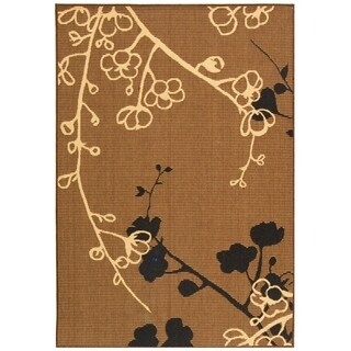Safavieh Courtyard Brown/ Black Indoor Outdoor Rug