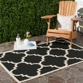 Safavieh Courtyard Black/ Beige Indoor Outdoor Rug