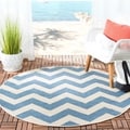 Safavieh Courtyard Blue/ Beige Indoor Outdoor Rug