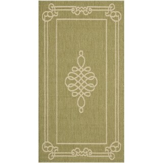 Safavieh Courtyard Green/ Cream Indoor Outdoor Rug