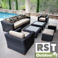 Resort Collection 8-piece Espresso Rattan Deep Seating Set