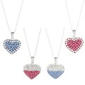 Sunstone Sterling Silver Pave Crystal Heart Necklace