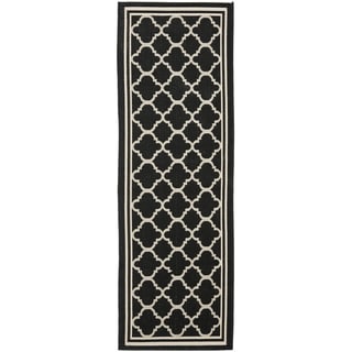 Compare Price Safavieh Black/ Beige Contemporary Indoor Outdoor Rug (2'2 x 12')