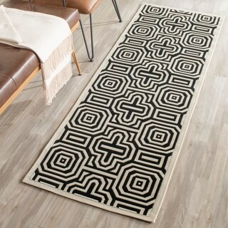 Safavieh Sand/ Black Indoor Outdoor Rug (2'2 x 12')