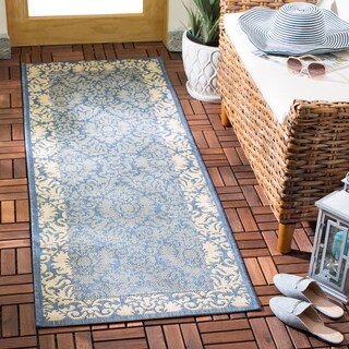 Safavieh Blue/ Natural Indoor Outdoor Rug (2'2 x 12')