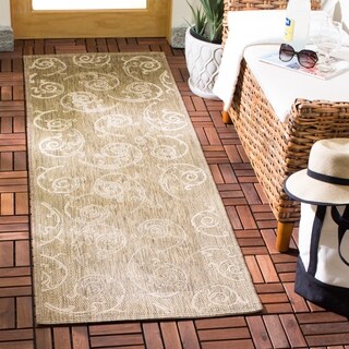 Safavieh Brown/ Natural Indoor Outdoor Rug (2'2 x 14')