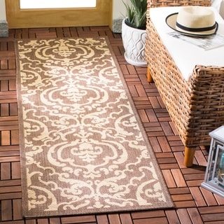 Safavieh Chocolate/ Natural Indoor Outdoor Rug (2'2 x 14')