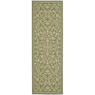 Hot Deal Safavieh Olive/ Natural Indoor/ Outdoor Runner Rug (2'2 x 12')