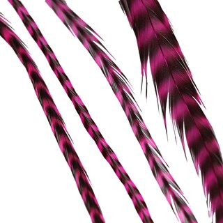 Donna Bella Striped Magenta Feather Hair Extensions