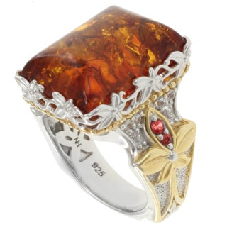 Michael Valitutti Two-Tone Amber Ring