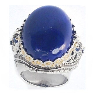 Michael Valitutti Sterling Silver Lapis Two-Tone Ring