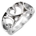 Stainless Steel Triple Heart Loop Hollow Ring