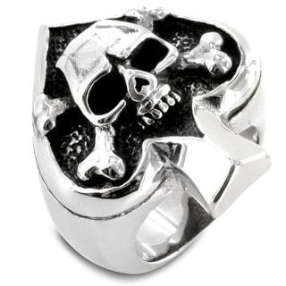 West Coast Jewelry Stainless Steel Spade Ace Crossbones Death Skull Ring