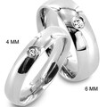 Stainless Steel Single CZ Classic Domed Ring