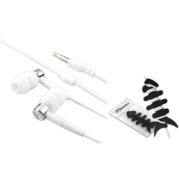 BasAcc In Ear White Headset Headphone+Wrap Kindle Fire 3 Keyboard 4 & Touch