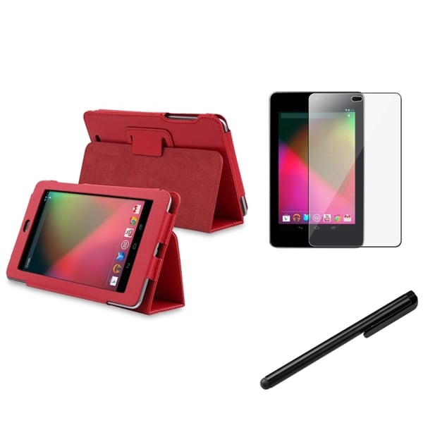 BasAcc Leather Case/ Stylus/ LCD Protector for Google Nexus 7