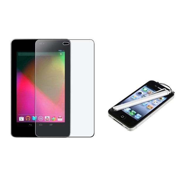 BasAcc Anti-glare Screen Protector/ Silver Stylus for Google Nexus 7