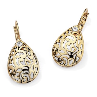Toscana Collection 14k Gold-plated Crystal Filigree Earrings