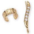 Ultimate CZ 18k Gold over Silver Cubic Zirconia 'X' and 'O' Earring Set